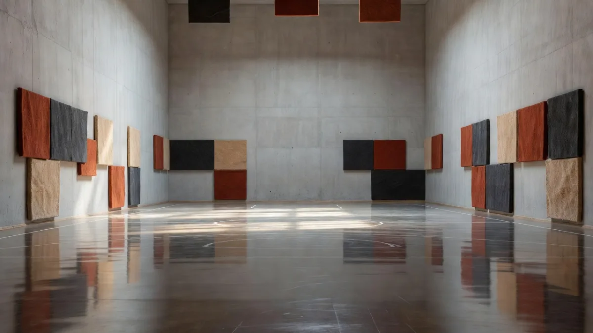 Gimnasio de gran volumen donde la reverberación supera los 4 segundos