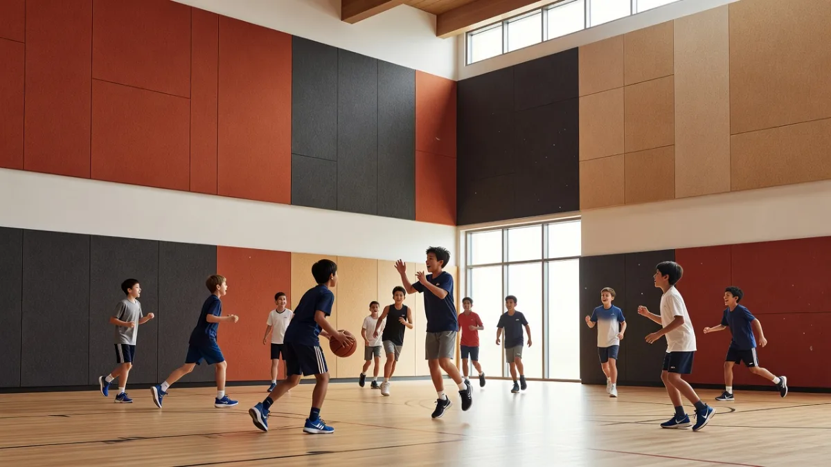 Clase de educación física donde las consignas se pierden en el ruido del pabellón deportivo