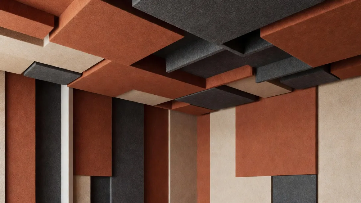 Layout plan of acoustic panels on the ceiling and walls