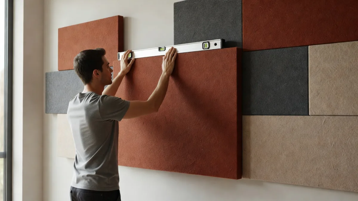 Installation of wall acoustic panels to treat a room's resonance