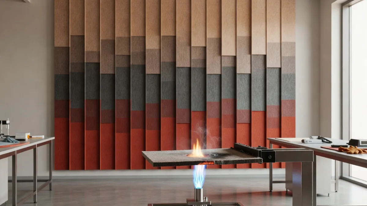 Reaction-to-fire test of a material under the EN 13501-1 standard