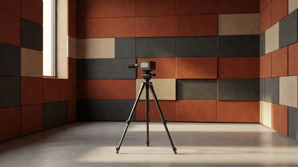 Sound meter measuring the reverberation time of a room