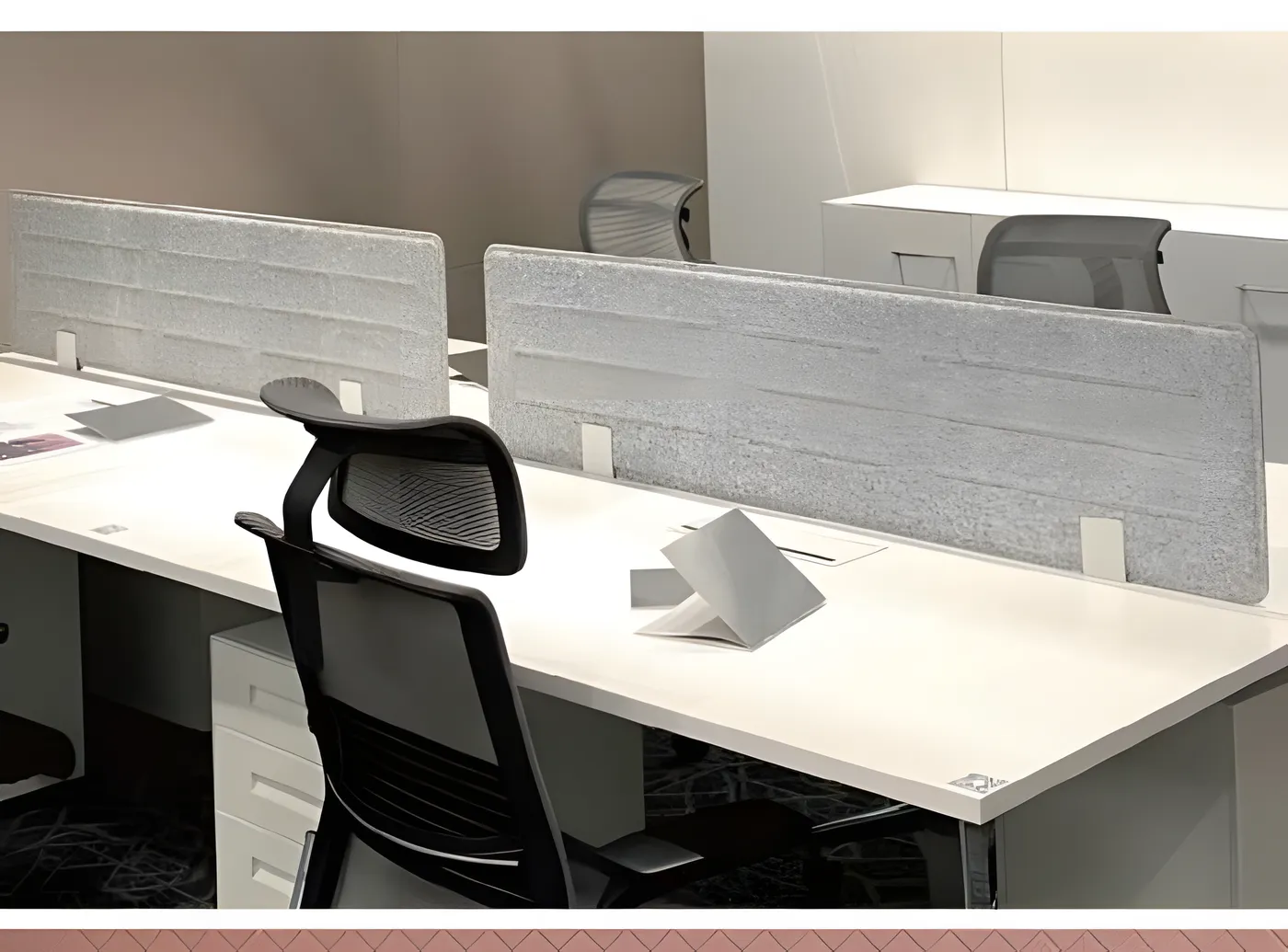 Desk screens, view 1