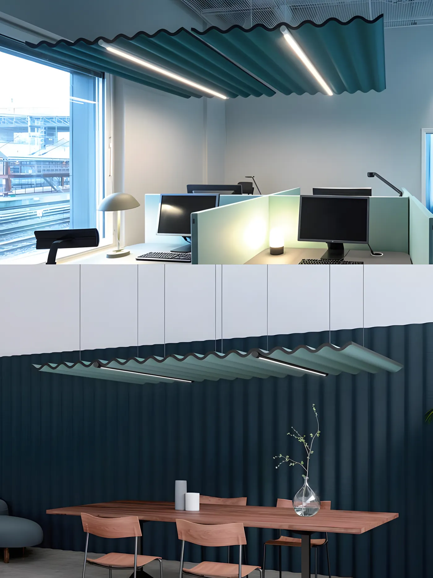 Desk screens, view 3