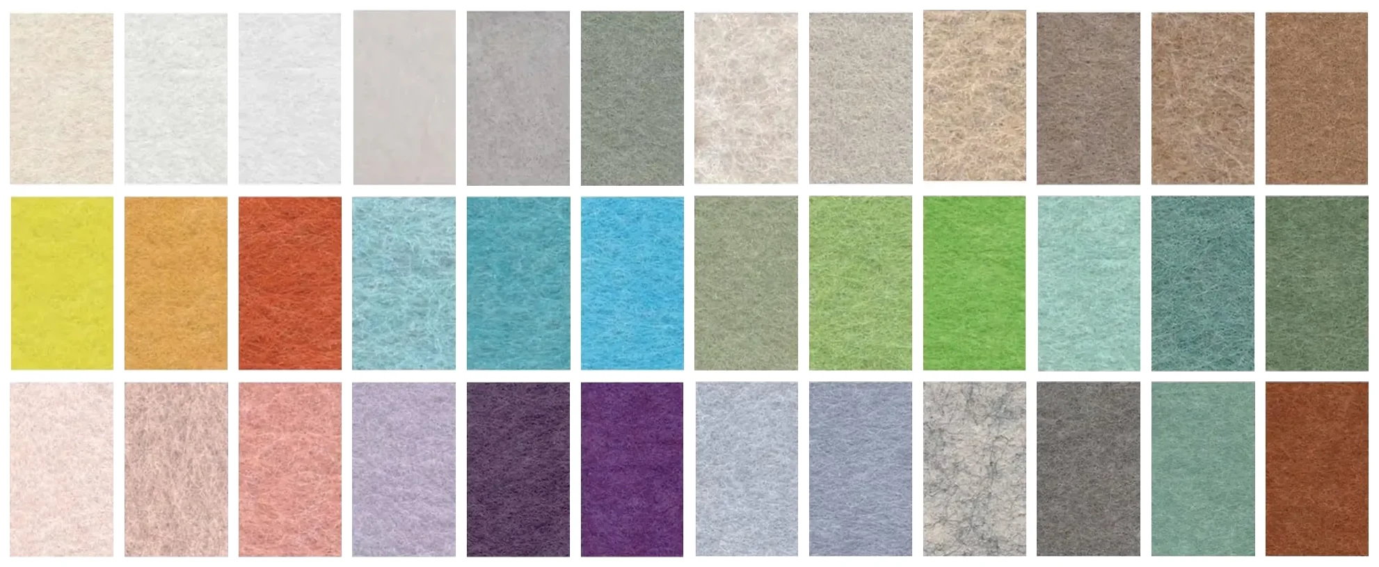 55 colours : Plain felt