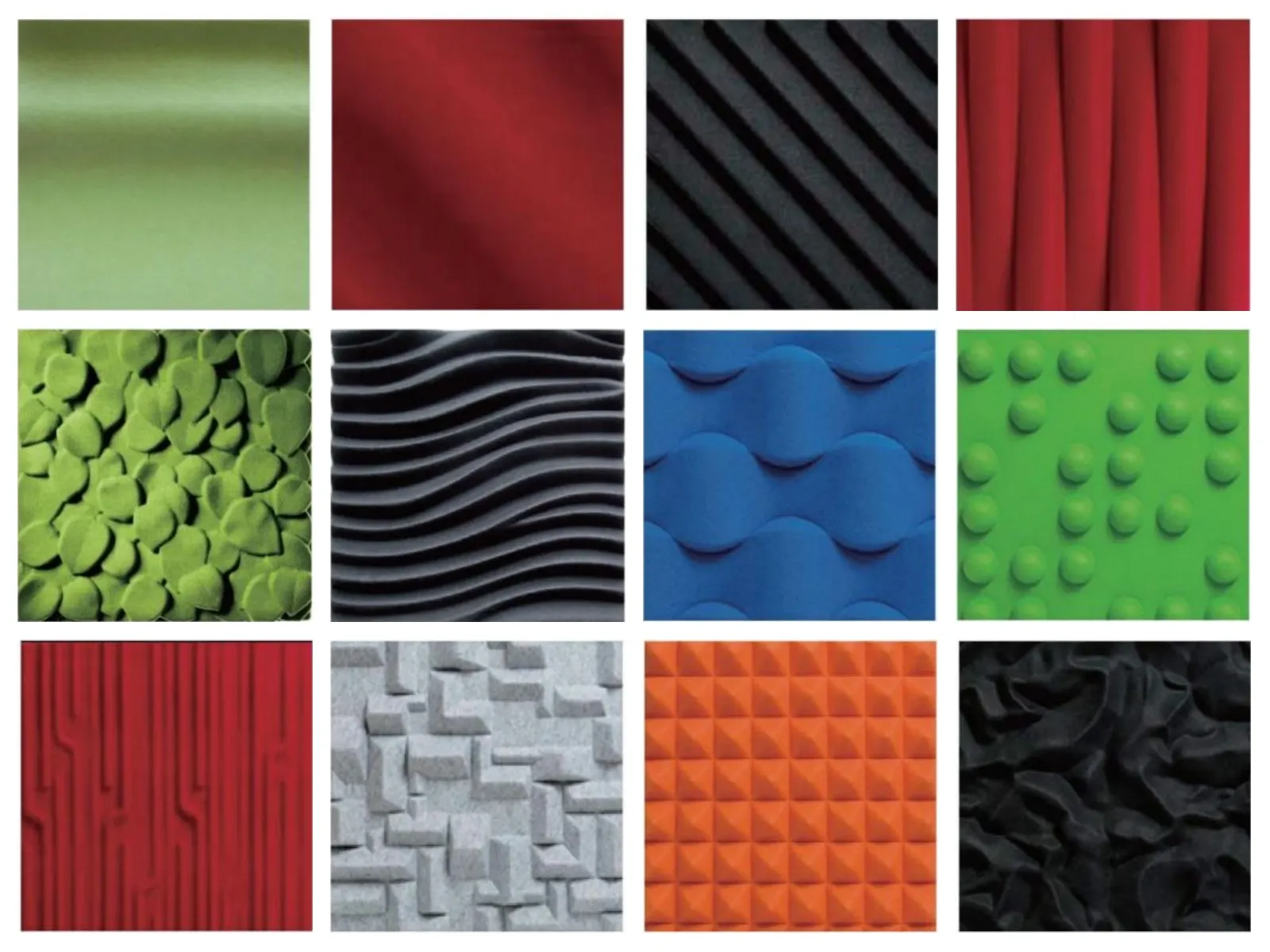 Office with a 3D acoustic panel wall with a petal pattern