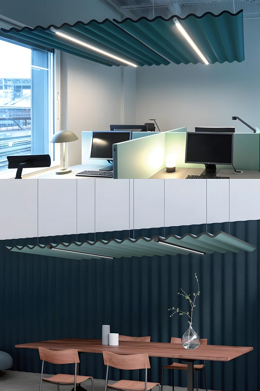 Desk screens, view 1